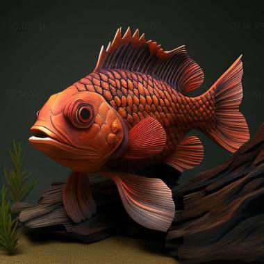 3D model Hemichromis handsome fish (STL)